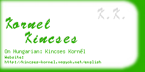 kornel kincses business card