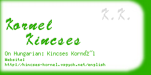 kornel kincses business card